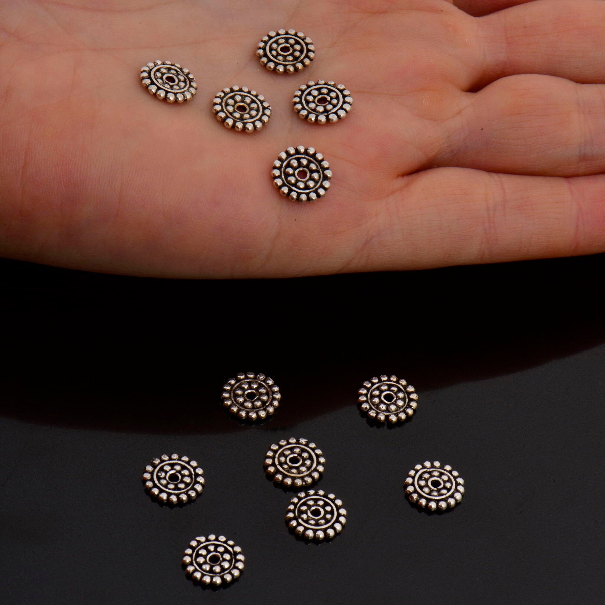 24K Gold Vermeil & 925 Silver Separators, Handmade Silver Beads in Gold, Solid Silver Beads, Spacer Beads, Jewelry Supply, M/VM132 A-B
