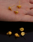 24K Gold Vermeil Ear Post, 925 Solid Silver Earring Studs with Loop, 24K Gold Plated Earring Posts, Jewelry Making Findings, VM136