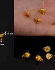 24K Gold Vermeil Ear Post, 925 Solid Silver Earring Studs with Loop, 24K Gold Plated Earring Posts, Jewelry Making Findings, VM136