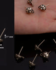 24K Gold Vermeil and 925 Silver Ear Post, Solid Silver Earring Studs with Loop, Gold Plated Earring Posts, Jewelry Making Findings, M/VM136