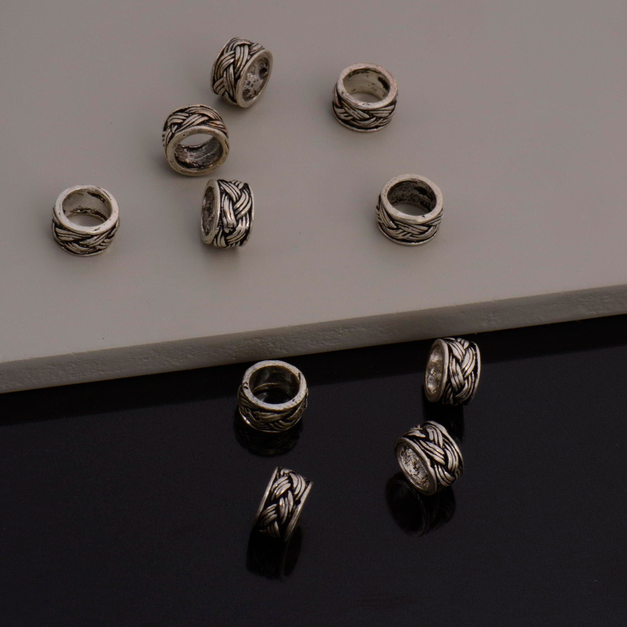 925 Sterling Silver Large Hole Bead Rings, Silver Hole Beads Rings, Solid Silver Rings, Jewelry Making Findings, M137