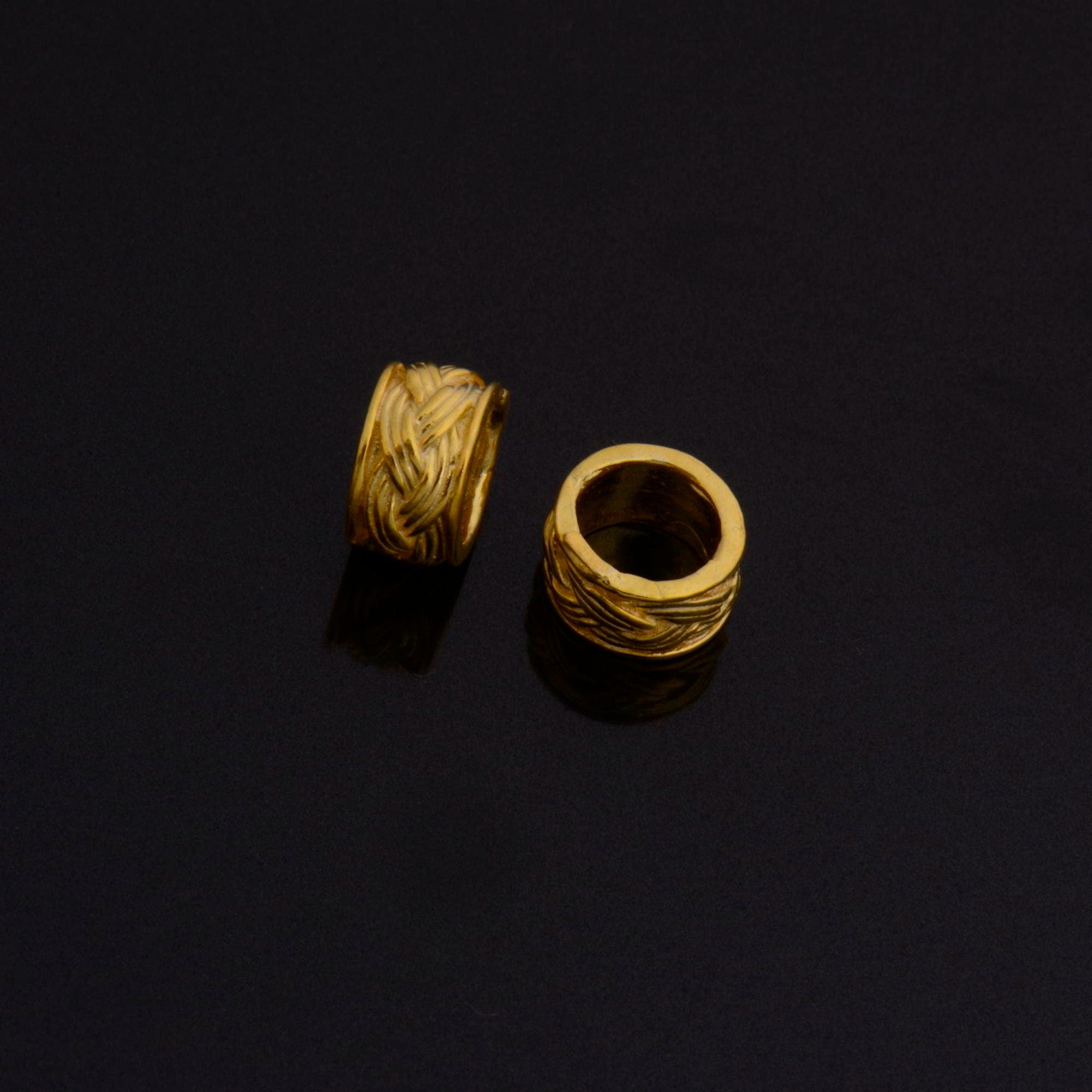 24K Gold Vermeil Large Hole Bead Rings, 925 Silver Hole Beads Rings, 24K Gold Plated Bead Rings, Jewelry Making Findings, VM137
