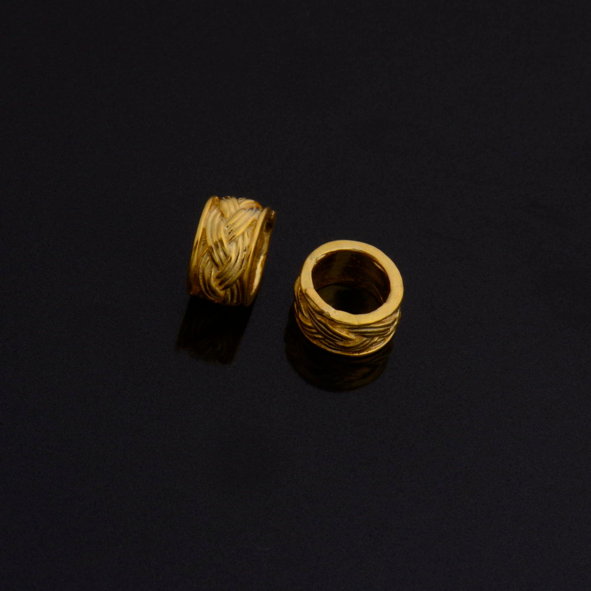 24K Gold Vermeil and 925 Silver Large Hole Bead Rings, Hole Beads Rings, Gold Plated Bead Rings, Jewelry Making Findings, M/VM137