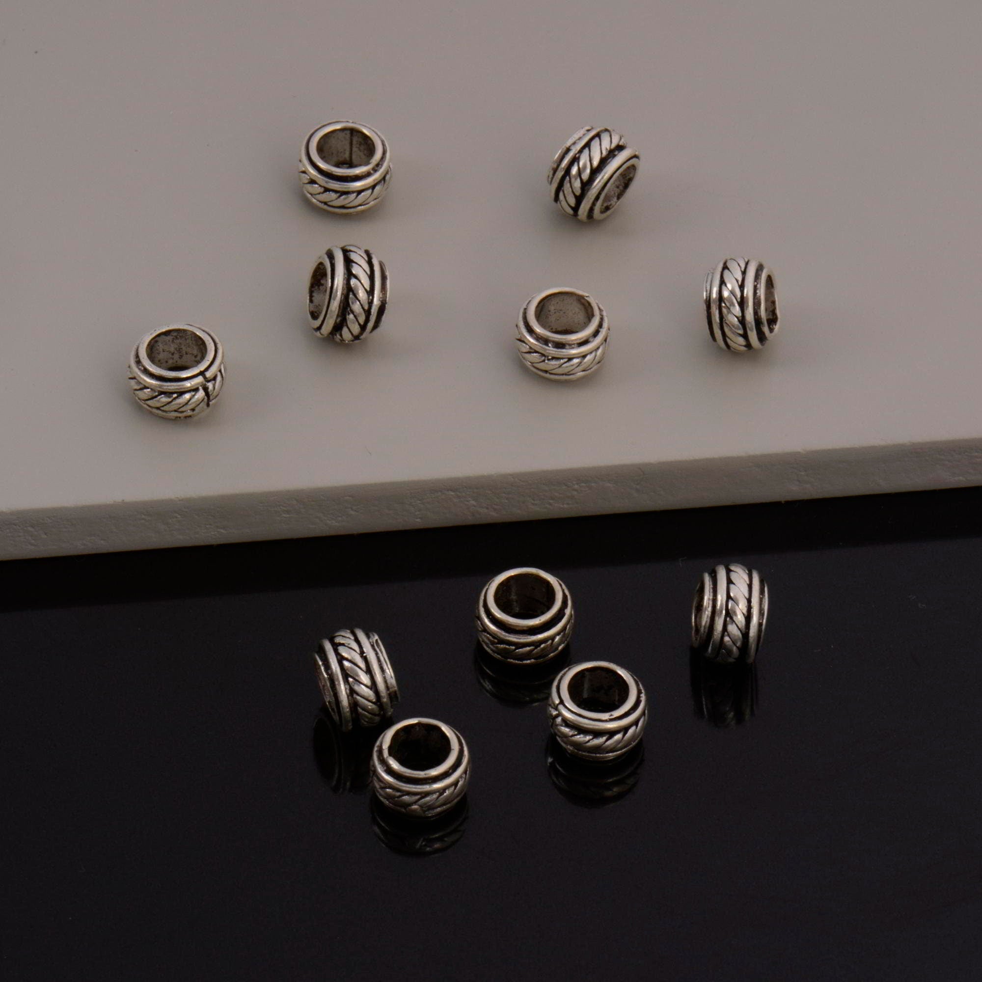 925 Sterling Silver Large Hole Bead Rings, Silver Hole Beads Rings, Solid Silver Rings, Jewelry Making Findings, M138