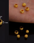 24K Gold Vermeil and 925 Silver Large Hole Bead Rings, Hole Beads Rings, 24K Gold Plated Bead Rings, Jewelry Making Findings, M/VM138