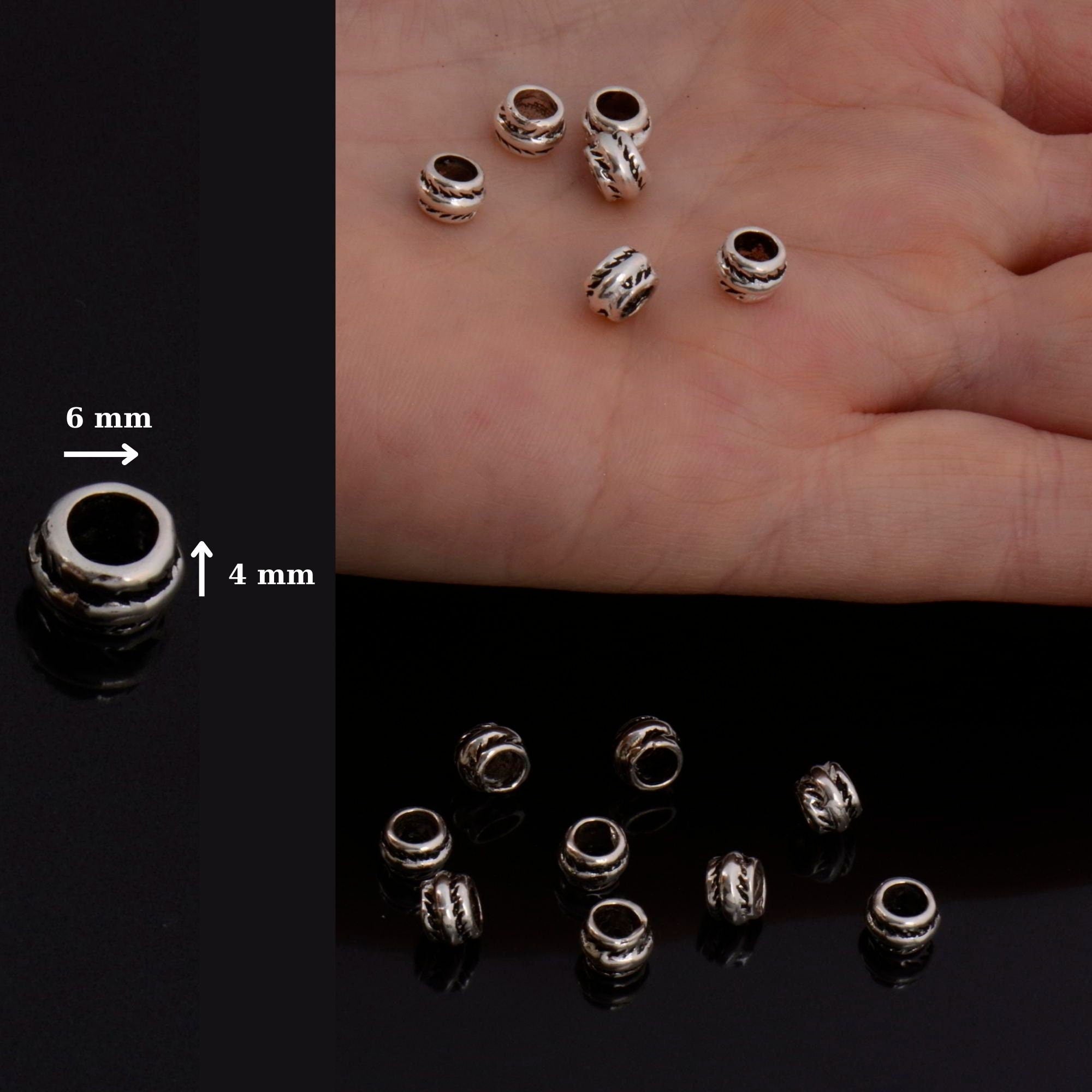 925 Sterling Silver Large Hole Bead Rings, Silver Hole Beads Rings, Solid Silver Rings, Jewelry Making Findings, M139