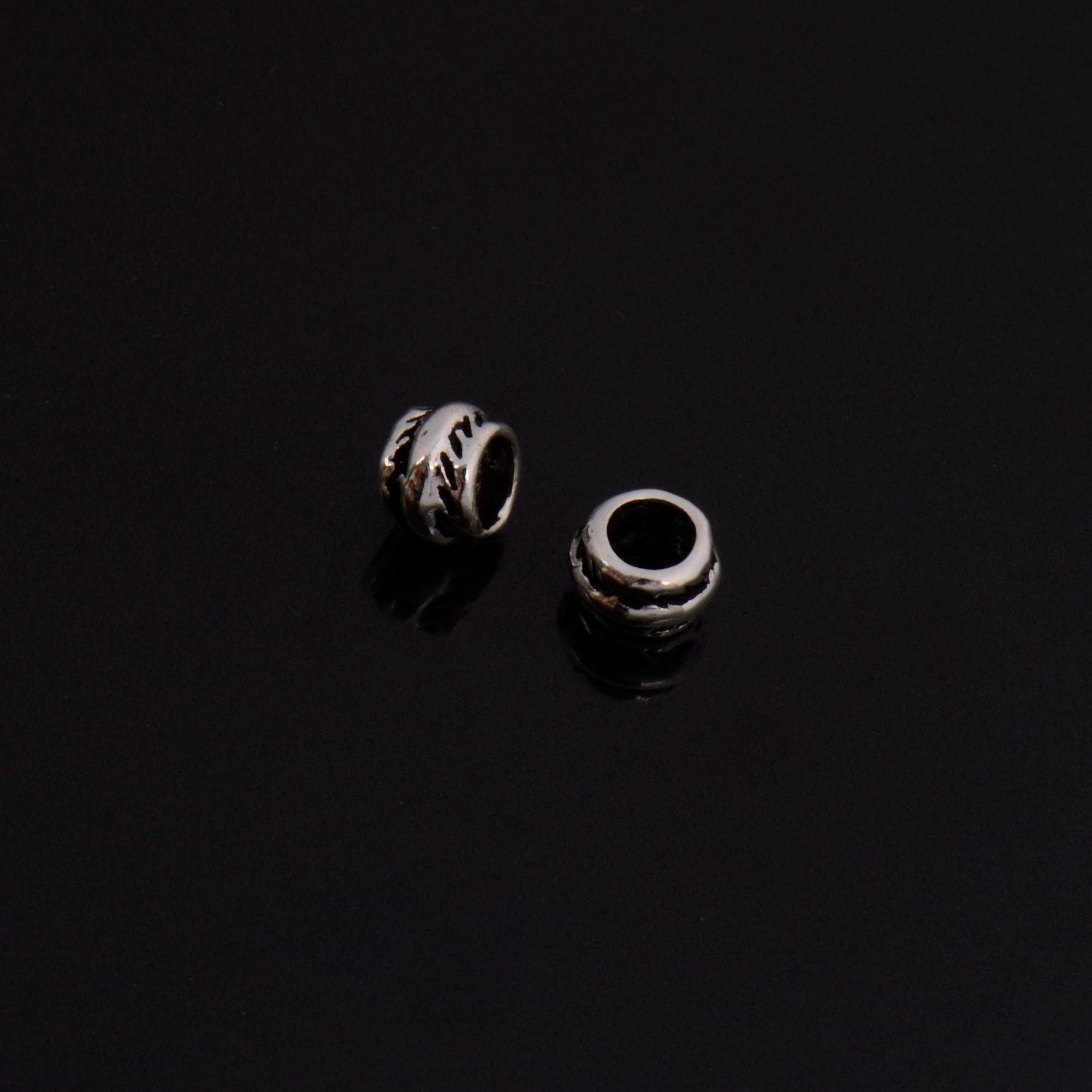 24K Gold Vermeil & 925 Silver Large Hole Bead Rings, Silver Hole Beads Rings, 24K Gold Plated Bead Rings, Jewelry Making Findings, M/VM139