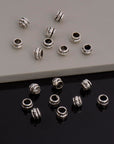 24K Gold Vermeil & 925 Silver Large Hole Bead Rings, Silver Hole Beads Rings, 24K Gold Plated Bead Rings, Jewelry Making Findings, M/VM139
