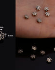 925 Sterling Silver Flower Beads, Handmade Silver Spacer Beads, Solid Silver floral Beads, Jewelry Supply, M142