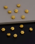 24K Gold Vermeil Flower Beads, Handmade 925 Silver Floral Beads in Gold, Gold Spacer Beads, Jewelry Supply, VM142
