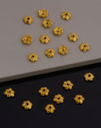 24K Gold Vermeil Bead Caps, Handmade Silver Bead Caps in 24K Gold, 925 Silver Bead Caps, Spacer Bead Caps, Jewelry Supplies, VM143