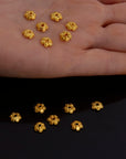24K Gold Vermeil & 924 Silver Bead Caps, Handmade Silver Bead Caps in Gold, Silver Bead Caps, Spacer Bead Caps, Jewelry Supplies, M/VM143