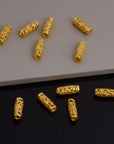 24K Gold Vermeil Open Work Tube Beads, Tube Beads in 24K Gold, 925 Silver Open Work Tube Beads, Silver Tube Beads For Jewelry Making, S57V