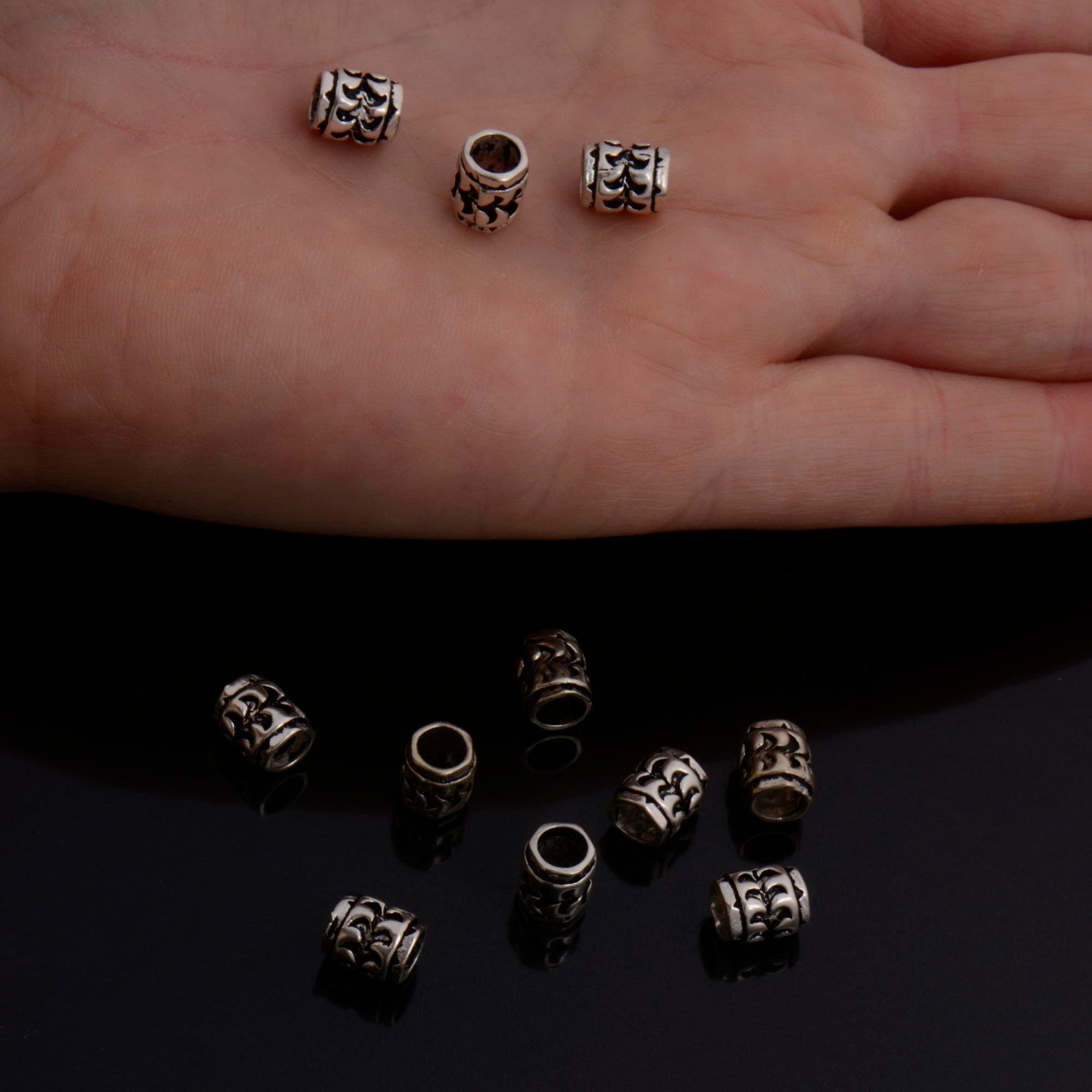 925 Sterling Silver Large hole Tube Beads, Antique Silver Tube Beads, Silver Spacer Beads, Large Hole Tube Beads For Jewelry Making, S58