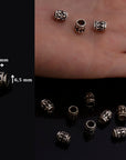925 Sterling Silver Large hole Tube Beads, Antique Silver Tube Beads, Silver Spacer Beads, Large Hole Tube Beads For Jewelry Making, S58