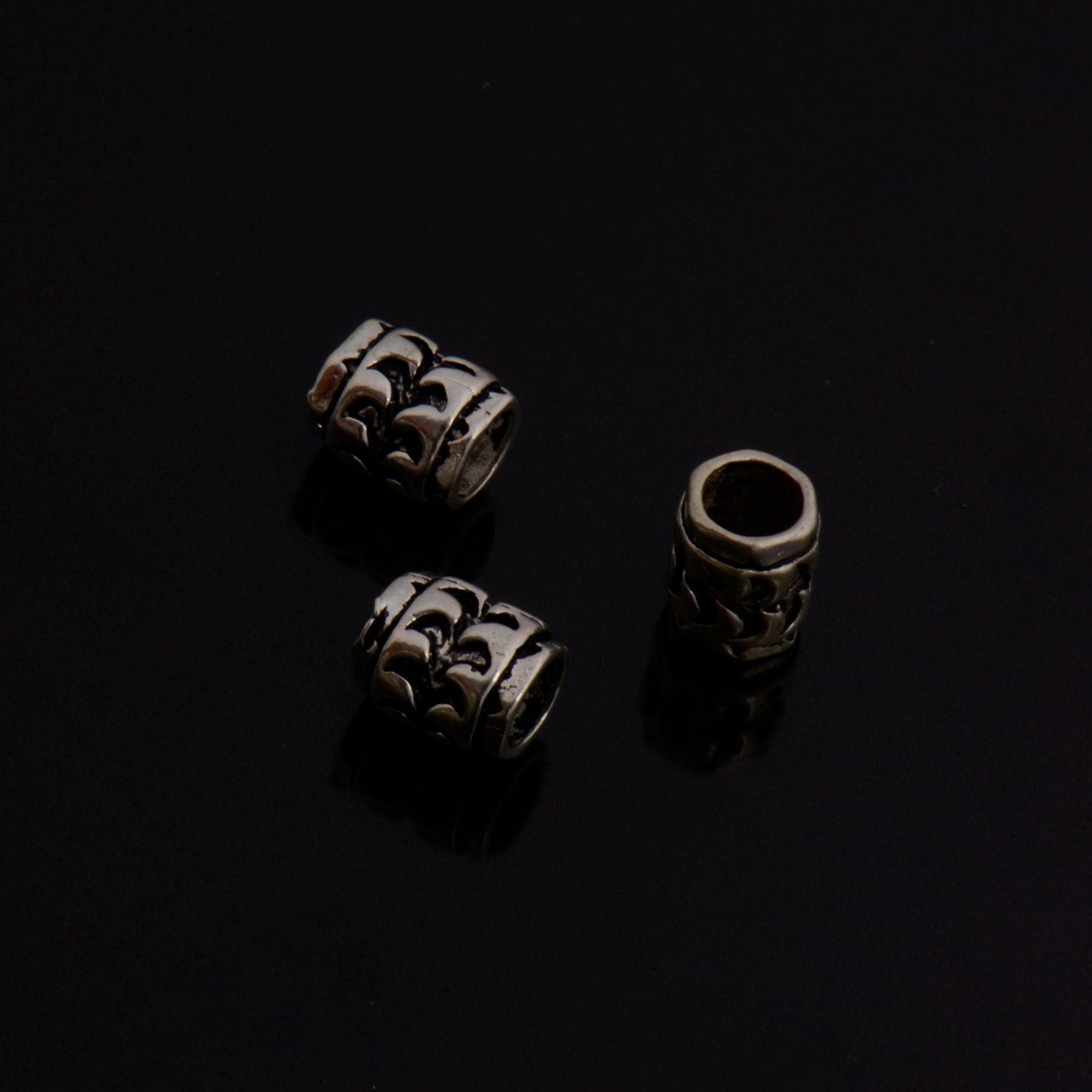 925 Sterling Silver Large hole Tube Beads, Antique Silver Tube Beads, Silver Spacer Beads, Large Hole Tube Beads For Jewelry Making, S58