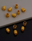 24K Gold Vermeil Large Hole Tube Beads, Tube Beads in 24K Gold, 925 Silver Large Hole Tube Beads, Silver Tube Beads For Jewelry Making, S58V