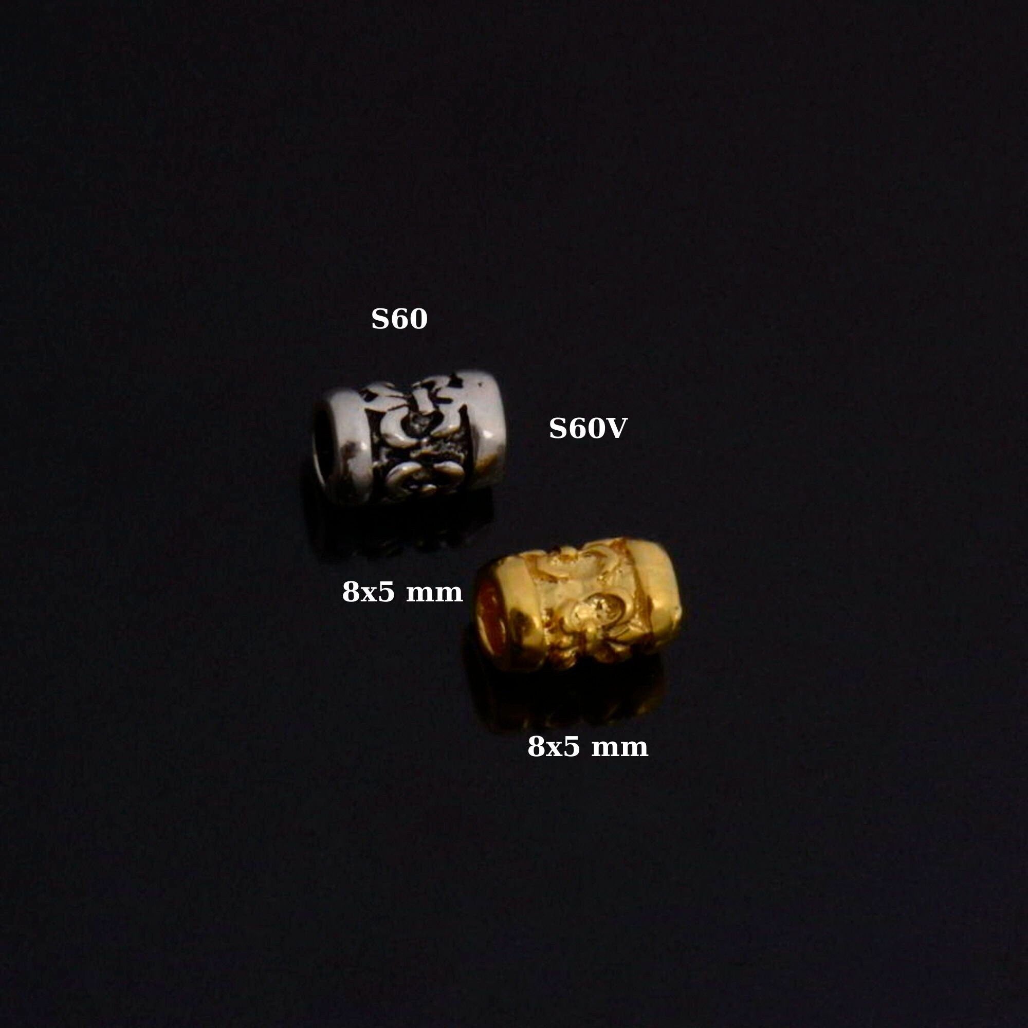 24K Gold Vermeil & 925 Silver Large Hole Tube Beads, Tube Beads in 24K Gold, Large Hole Tube Beads, jewelry findings, S60V-S60