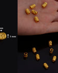 24K Gold Vermeil Large Hole Tube Beads, Tube Beads in 24K Gold, 925 Silver Large Hole Tube Beads, Silver Tube Beads For Jewelry Making, S60V