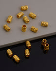 24K Gold Vermeil Large Hole Tube Beads, Tube Beads in 24K Gold, 925 Silver Large Hole Tube Beads, Silver Tube Beads For Jewelry Making, S60V
