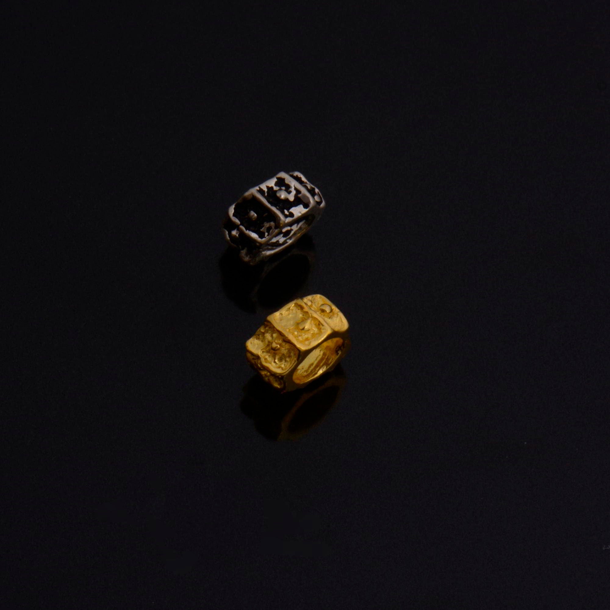 24K Gold Vermeil & 925 Silver Large Hole Bead Rings, Hole Beads Rings, 24K Gold Plated Bead Rings, Jewelry Making Findings, S61 / S61V