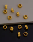 24K Gold Vermeil & 925 Silver Large Hole Bead Rings, Hole Beads Rings, 24K Gold Plated Bead Rings, Jewelry Making Findings, S61 / S61V