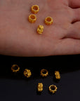 24K Gold Vermeil & 925 Silver Large Hole Bead Rings, Hole Beads Rings, 24K Gold Plated Bead Rings, Jewelry Making Findings, S61 / S61V