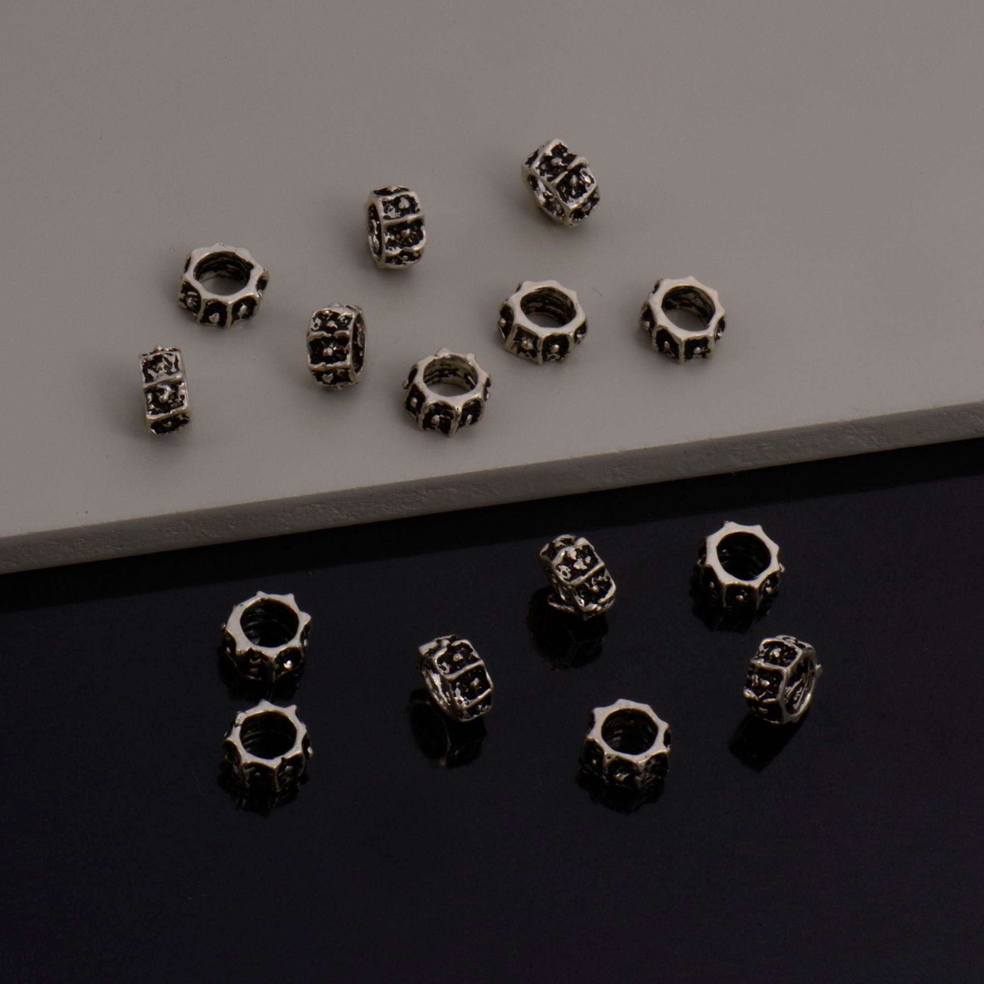 24K Gold Vermeil & 925 Silver Large Hole Bead Rings, Hole Beads Rings, 24K Gold Plated Bead Rings, Jewelry Making Findings, S61 / S61V