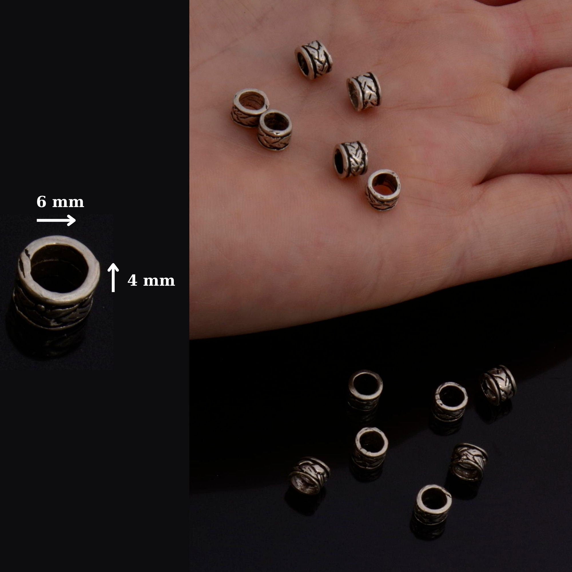 24K Gold Vermeil & 925 Silver Large Hole Bead Rings, Silver Hole Beads Rings, Gold Plated Bead Rings, Jewelry Making Findings, S62 / S62V
