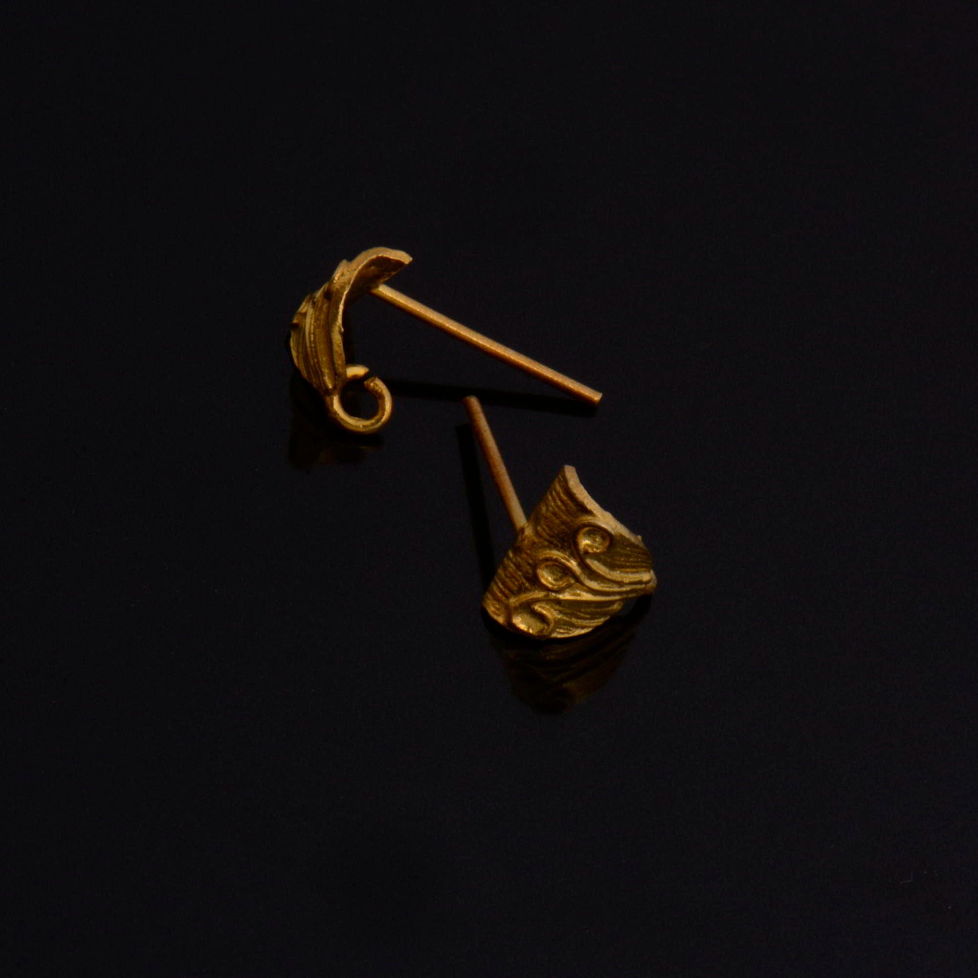 24K Gold Vermeil & 925 Solid Silver Earring Posts, Stud Earrings with Hoops, Earring Stud Components, Jewelry Making Findings, S65V/S65