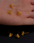 24K Gold Vermeil & 925 Solid Silver Earring Posts, Stud Earrings with Hoops, Earring Stud Components, Jewelry Making Findings, S65V/S65