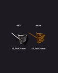 24K Gold Vermeil & 925 Solid Silver Earring Posts, Stud Earrings with Hoops, Earring Stud Components, Jewelry Making Findings, S65V/S65