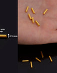 24K Gold Vermeil & 925 Silver Hole Tube Beads, Tube Beads in Gold, Hole Tube Beads, Silver Tube Beads, Jewelry Finding, S66V-S66