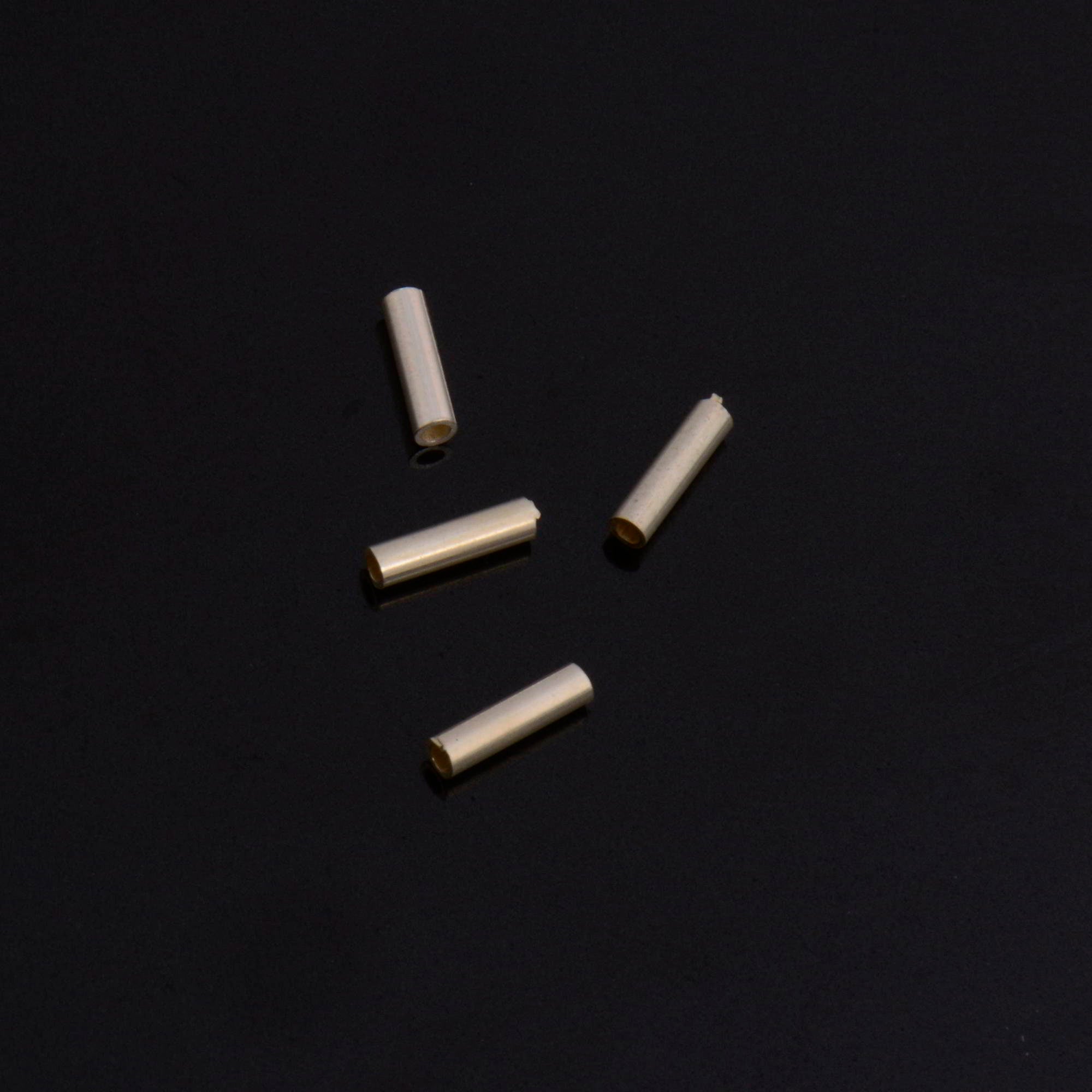 24K Gold Vermeil & 925 Silver Hole Tube Beads, Tube Beads in Gold, Hole Tube Beads, Silver Tube Beads, Jewelry Finding, S66V-S66