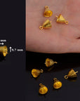 24K Gold Vermeil Peg Bail Hand Made Bead Caps for Half Drilled Beads, 925 Silver Bead Caps in 24K Gold, Jewelry Supplies, S67V