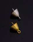 24K Gold Vermeil & 925 Silver Peg Bail Handmade Bead Caps for Half Drilled Beads, Silver Bead Caps in Gold, Jewelry Supplies, S67/S67V