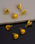 24K Gold Vermeil & 925 Silver Peg Bail Handmade Bead Caps for Half Drilled Beads, Silver Bead Caps in Gold, Jewelry Supplies, S67/S67V