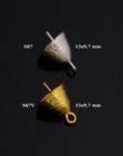 24K Gold Vermeil & 925 Silver Peg Bail Handmade Bead Caps for Half Drilled Beads, Silver Bead Caps in Gold, Jewelry Supplies, S67/S67V
