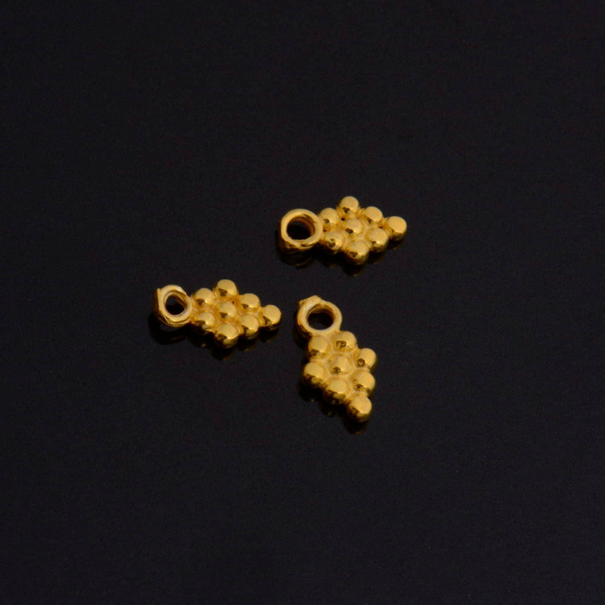24K Gold Vermeil Grape Dangle Charm, 925 Sterling Silver Dangle Charm, Necklace Dangle Charm, Earrings Dangle Charm, Jewelry Findings, S68V