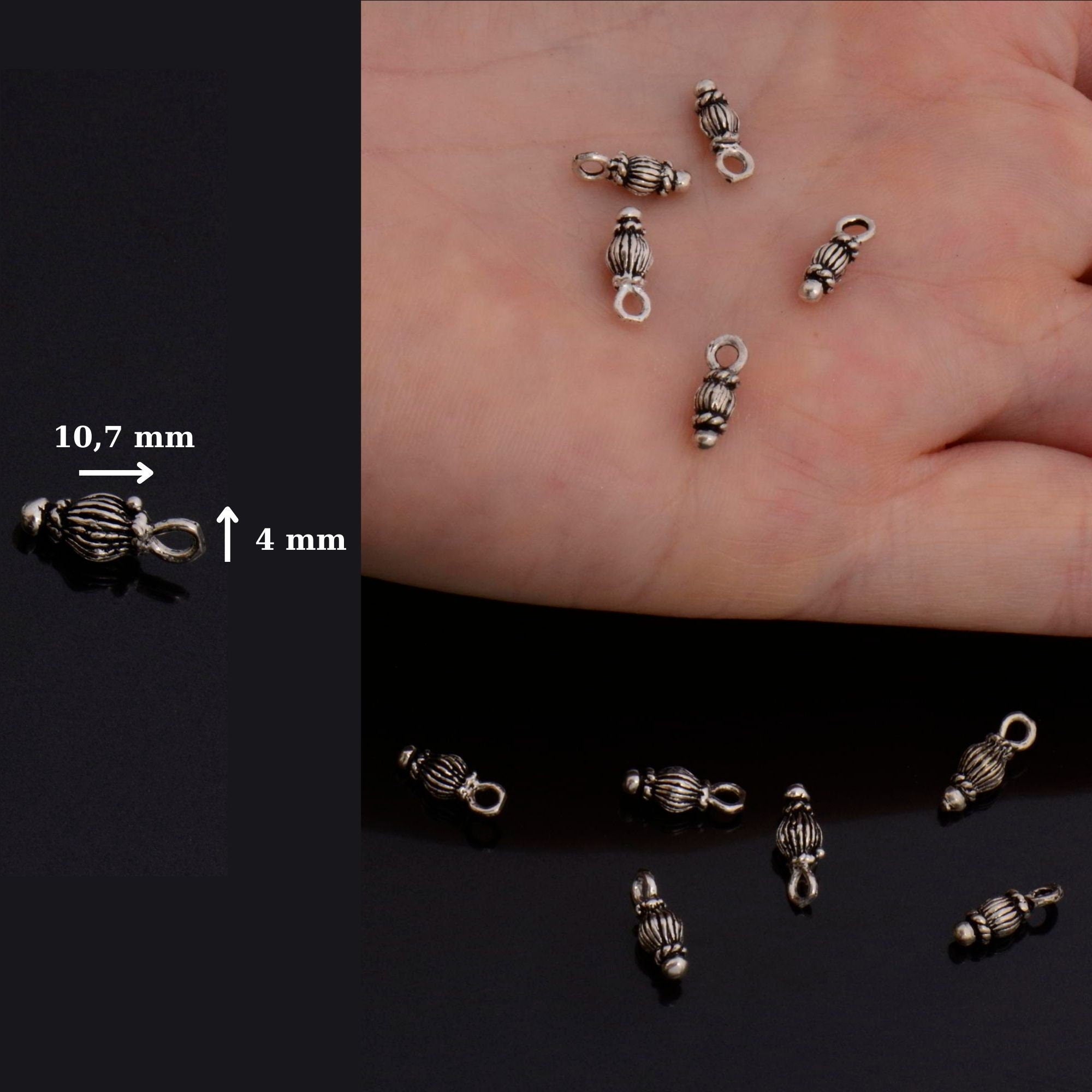 925 Sterling Silver Dangle Charm, Solid Silver Dangle Charm, Necklace Dangle Charm, Earrings Dangle Charm, S71