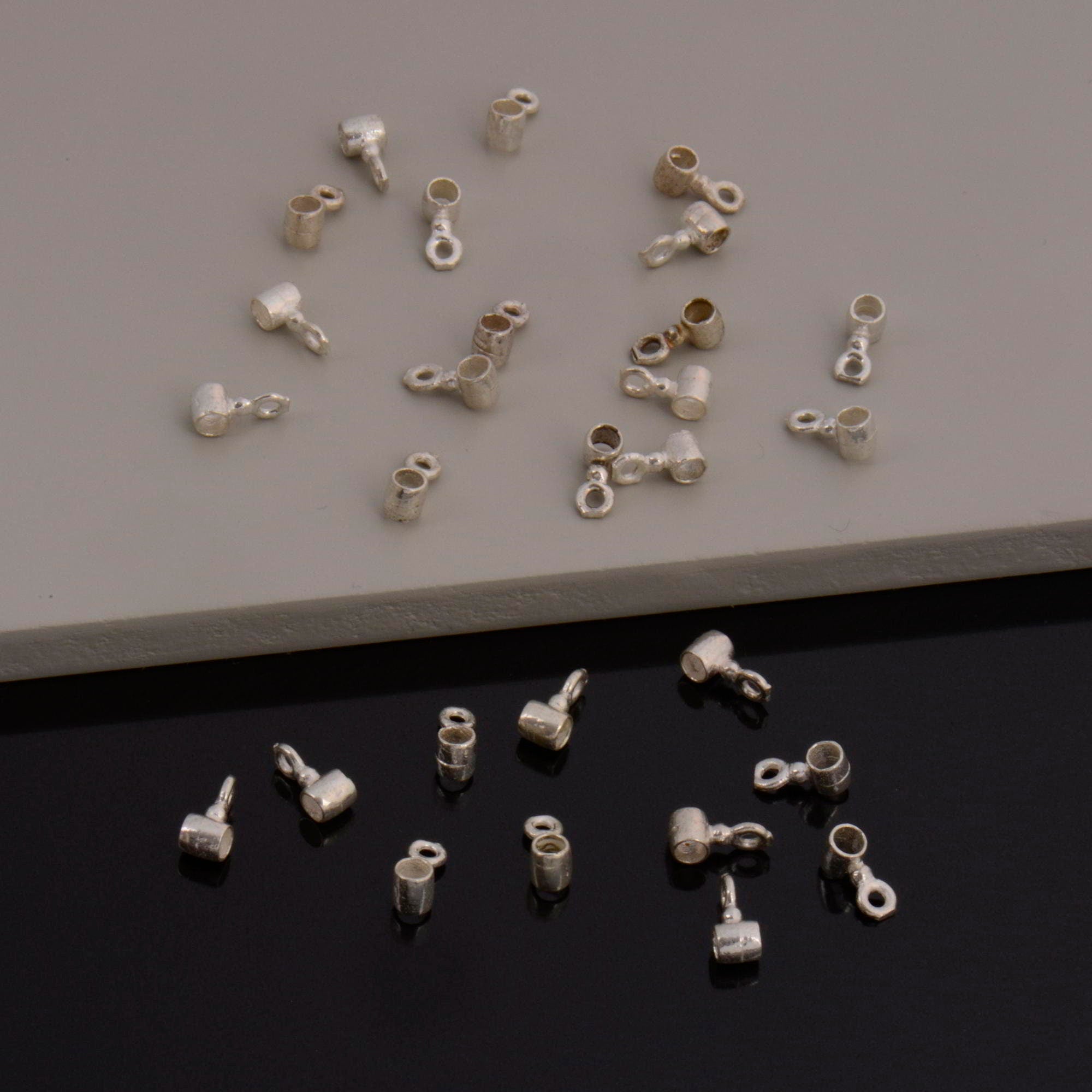 925 Sterling Silver Tube bead Bail, Silver Tube Charm Hanger, Ag 925 Slide Bead Bail with Closed Ring For Jewelry Making, M140