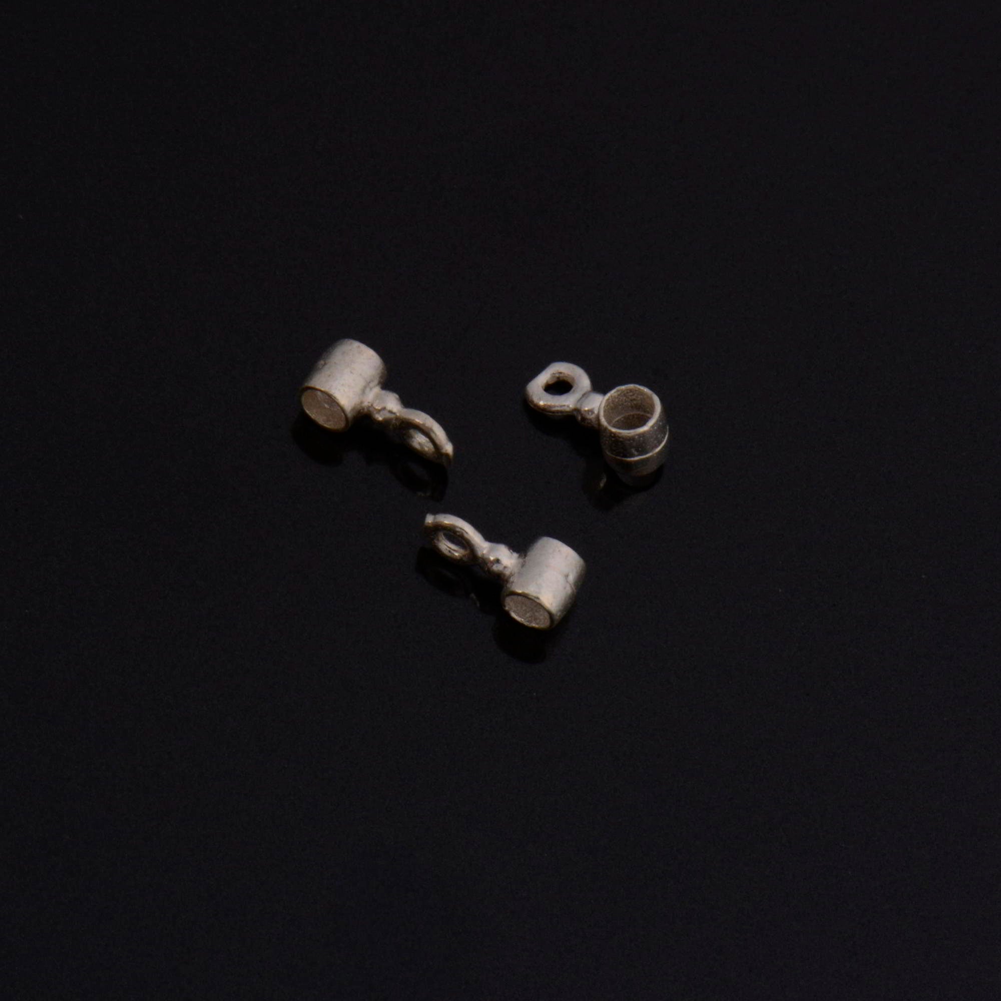 925 Sterling Silver Tube bead Bail, Silver Tube Charm Hanger, Ag 925 Slide Bead Bail with Closed Ring For Jewelry Making, M140