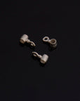 24K Gold Vermeil & 925 Silver Tube bead Bail, Silver Tube Charm Hanger, Ag Slide Bead Bail with Closed Ring For Jewelry Making, M140/VM140