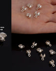 925 Sterling Silver End Knot Cover, Silver Large Crimp Cover, Ag 925 End Clamshell knot Cover For Jewelry Making, M145