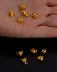 24K Gold Vermeil and 925 Silver End Knot Cover, Plated Large Crimp Cover, Gold on Ag End Clamshell knot cover For Jewelry Making, M145/VM145