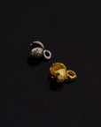 24K Gold and 925 Silver End Knot Cover, Plated Large Crimp Cover, Gold on Ag 925 End Clamshell knot cover For Jewelry Making, M146/VM146