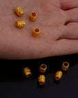 24K Gold Vermeil Large Hole Tube Beads, Tube Beads in 24K Gold, 925 Silver Large Hole Tube Beads, Silver Tube Beads For Jewelry Making, S58V