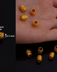 24K Gold Vermeil & 925 Silver Large Hole Tube Beads, Tube Beads, Silver Large Hole Tube Beads, Gold Tube Beads, Jewelry Finding, S58V-S58