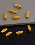 24K Gold Vermeil Large Hole Tube Beads, Tube Beads in 24K Gold, 925 Silver Large Hole Tube Beads, Silver Tube Beads For Jewelry Making, S59V