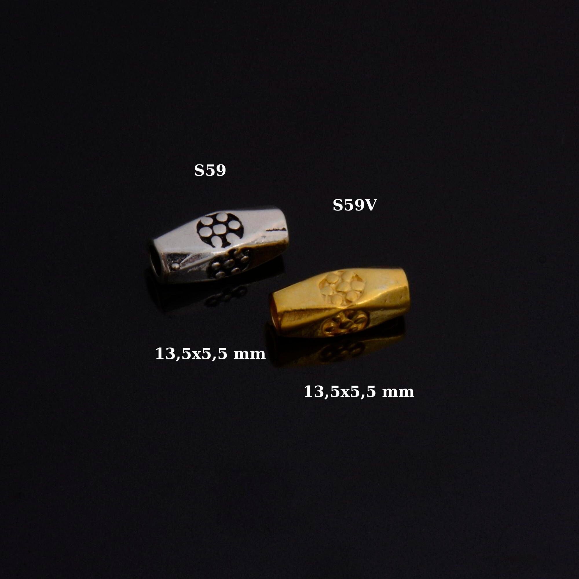 24K Gold Vermeil & 925 Silver Large Hole Tube Beads, Tube Beads in Gold, Large Hole Tube Beads, Silver Tube Beads, S59V - S59